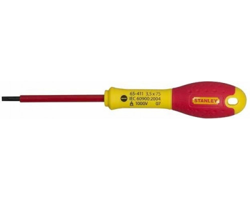 Отвертка шлицевая диэлектрическая STANLEY VDE FATMAX 0-65-411 3.5 х 75 мм 0-65-411
