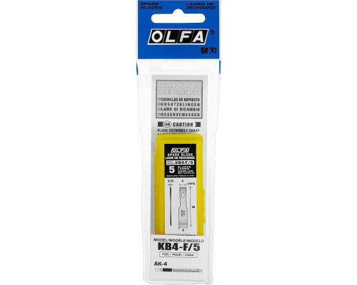 Лезвие для ножа Olfa OL-KB4-F/5 лопаточное, 6(8)х35,5х0,55 мм, 5 шт