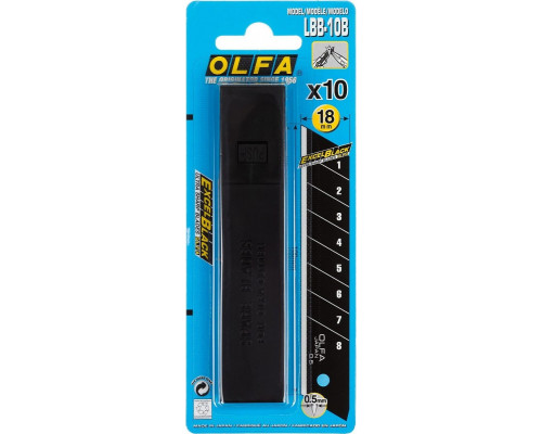 Лезвие для ножа Olfa OL-LBB-10 excel black сегментированное, 18 мм, 10шт.