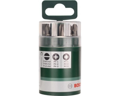 Набор бит BOSCH S/PH/PZ 25 ММ 9 бита + держатель тубус 2609255975