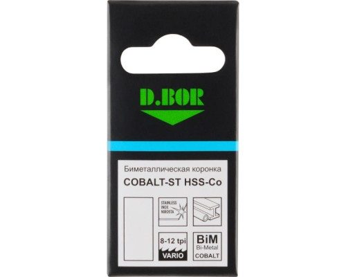 Коронка биметаллическая D.BOR COBALT-ST 19 мм (m42) мелкий зуб D-HS-BIM-ST-38-019