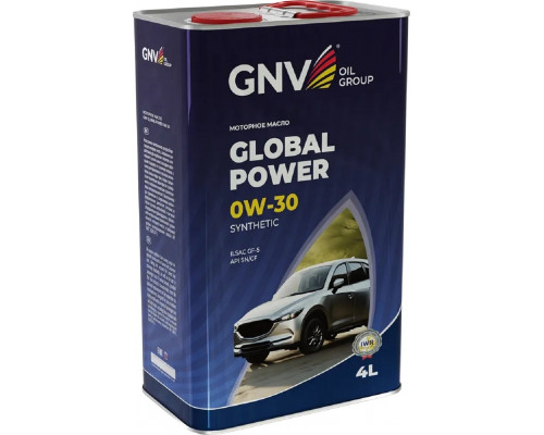 Масло моторное GNV Global Power 0W30 Synthetic 4 л (металл. канистра) GGP1011064010130030004