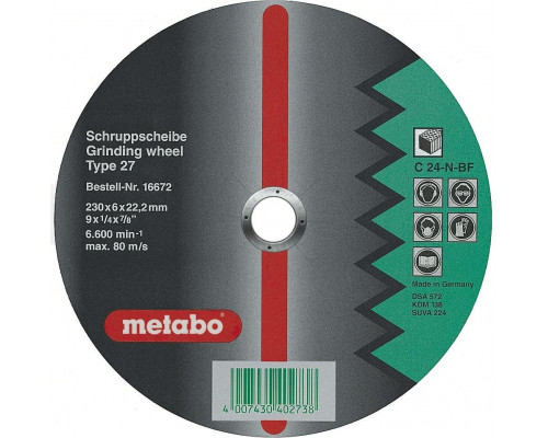 Шлифовальный круг по камню METABO 125x6,0х22,23 мм C24N Flexiamant S 616731000