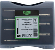 Набор коронок с алмазным напылением D.BOR 7 шт. (3-4-5-6-8-10-12) W-013-19H-6007814D