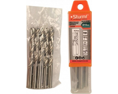 Сверло по металлу Sturm 1055-04-10S-SS5 10х133 мм, 5 шт.