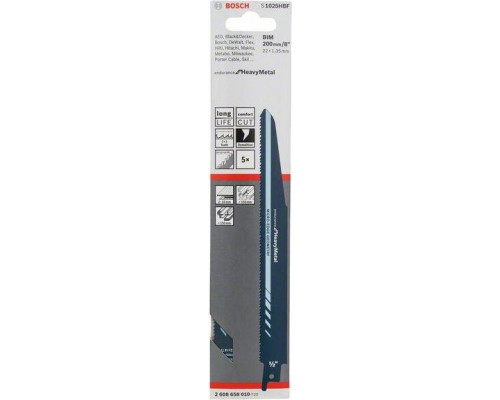 Полотна для сабельных пил BOSCH S1025HBF (5шт) 2608658010