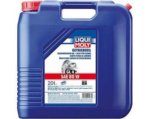 Масло трансмиссионное LIQUI MOLY 80W Getriebeoil GL-4 20 л 1033 1033