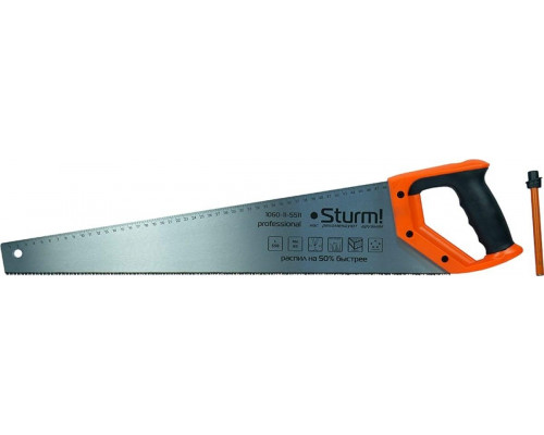 Ножовка по дереву Sturm 1060-11-5511 с карандашом, 550мм, каленый 3d зуб