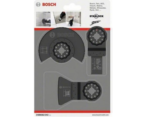 Набор насадок для МФИ BOSCH 3 предмета для работы с керамической плиткой 2608662342