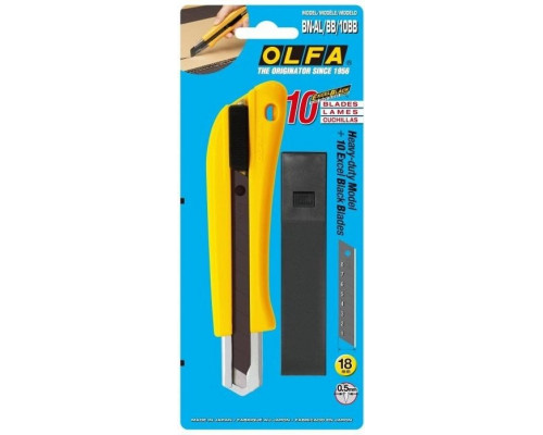 Нож строительный Olfa OL-BN-AL/BB/10BB с выдвижным лезвием и автофиксатором