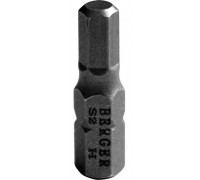 Бита для заворачивания BERGER BG2376 HEX3x25мм, 2 шт., S2