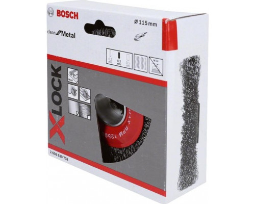 Щетка обдирочная для УШМ BOSCH круглая D-115 мм X-LOCK 2608620732