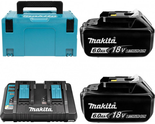 Набор АКБ и ЗУ MAKITA 18.0В 6,0 Ач Li-ion (2шт.) BL1860B/DC18RD (1шт.) 198080-9 198080-9