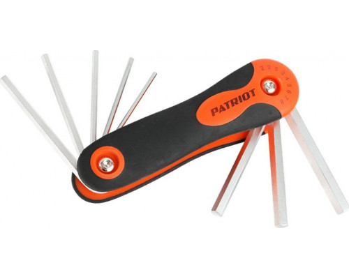 Набор ключей шестигранных PATRIOT SKH-8F складные 2-2.5-3-4-5-6-7-8мм, CRV, 8-в-1 350002010