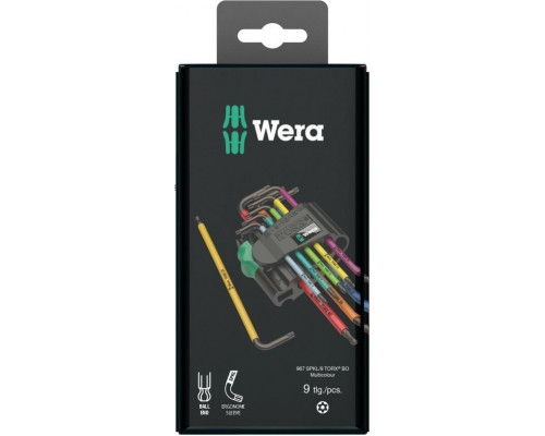 Набор ключей TORX WERA 967/9 TX BO Multicolour 1 SB, 9 предметов