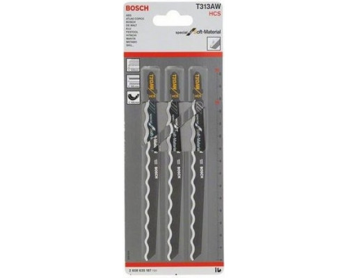 Пилки для мягких материалов BOSCH T1013AWP HCS (3шт) Special for Soft Material 2608667396