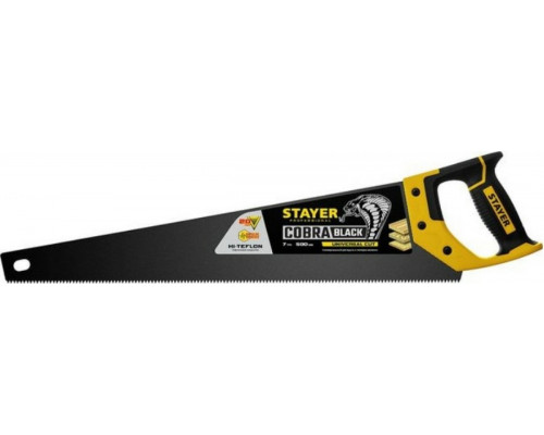 Ножовка по дереву STAYER Cobra BLACK 500 универсальная (пила) 500 мм, 7tpi, тефлон покрытие 2-15081-50_z01