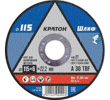 Шлифовальный круг по металлу КРАТОН A30TBF 115х6.0х22.2 мм 10704001 1 07 04 001