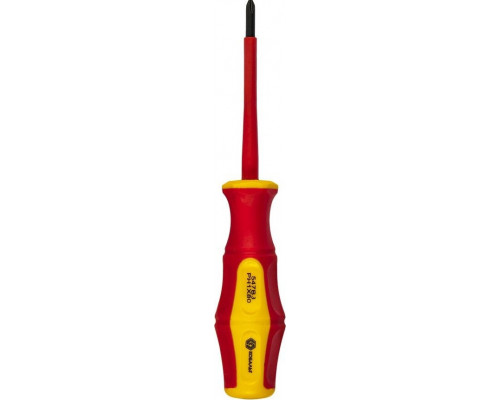 Отвертка крестовая диэлектрическая Кобальт 646-492 ultra grip ph-1х80 мм cr-v, двухкомпонентная рукоя