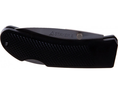Нож складной с обрезиненной ручкой STAYER MASTER средний, 47600-1_z01 47600-1_z01