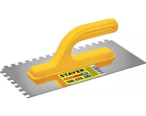 Кельма STAYER MASTER 130х27 мм, зубчатая гладилка 8х8 мм, 08012-08_z01