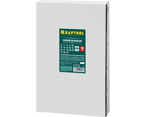 Набор комбинированных гаечных ключей KRAFTOOL 6-32 мм, 18 предметов 27079-H18E