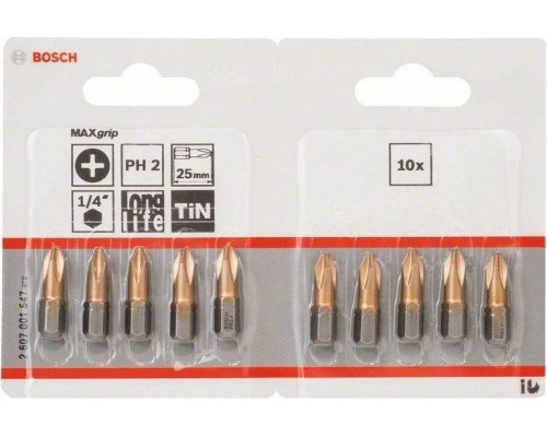 Бита для заворачивания BOSCH РH2х25 мм TIN (уп.10шт) 2607001547