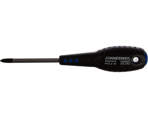 Отвертка крестовая JONNESWAY D04P275 FULL STAR, PH2 х 75 мм 047907