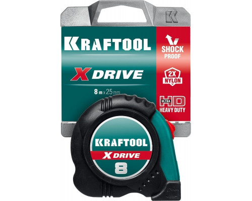 Рулетка KRAFTOOL X-Drive 5м/19мм с ударостойким обрезиненным корпусом 34122-05-19_z02