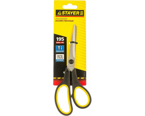 Ножницы технические STAYER MASTER хозяйственные, изогнутые, 195мм 40466-19