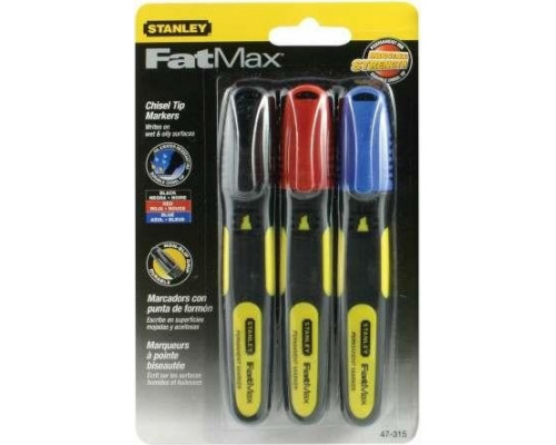 Набор маркеров STANLEY FatMax 0-47-315, 3 цвета (черный, красный, синий)