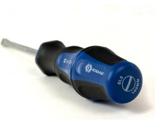 Отвертка шлицевая Кобальт 646-256 ultra grip sl 5,0х100 мм, двухкомпонентная рукоятк