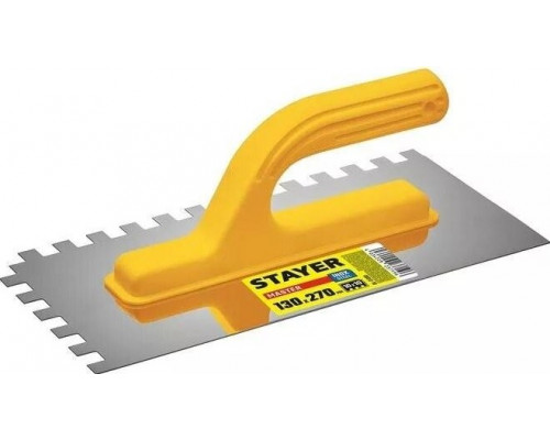 Кельма STAYER MASTER зубчатая 130х27 мм, 10х10 мм, гладилка штукатурная 08012-10