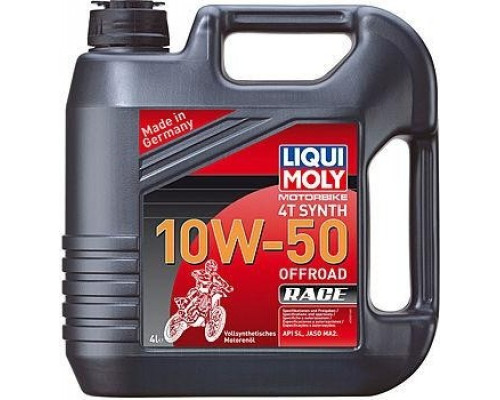 Масло для мотоциклов LIQUI MOLY SAE 10W50 Motorbike 4T Synth Offroad Race 4 л 3052 синтетическое 3052