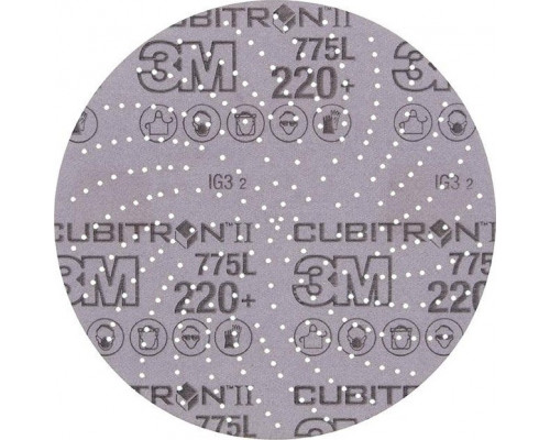 Диск на сетчатой основе 3M Cubitron II Hookit 775L 220+, 150 мм, КлинСэндинг, № 86 (уп.5шт) 7100064271