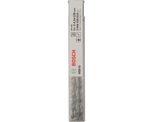 Сверло по металлу BOSCH HSS-G 4.5x82 мм 5шт удлиненных 2608596818
