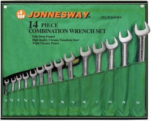 Набор комбинированных дюймовых ключей JONNESWAY W26414S, 14 предметов