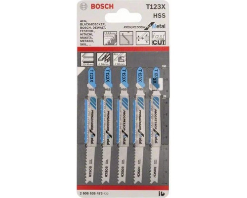 Пилки по металлу BOSCH Т123Х (5шт.) 2608638473