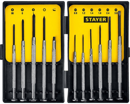Набор отверток часовые для особоточных работ STAYER MASTER 11 предметов, 2560-H11_z02 2560-H11_z02