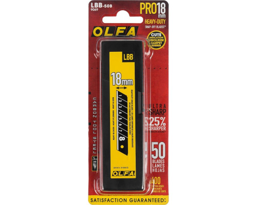 Лезвие для ножа Olfa OL-LBB-50 excel black сегментированное, 18 мм, 50 шт.