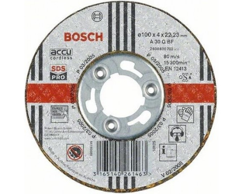 Шлифовальный круг по металлу BOSCH 100х4х22.2 мм A30Q-BF SDS-pro 2608600702