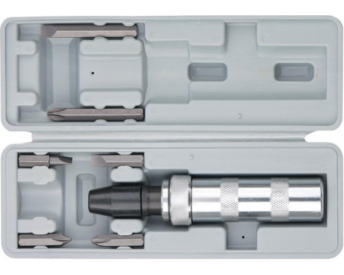 Отвертка ударная MATRIX 1/2", набор бит 6 шт. в пластиковом боксе 11575