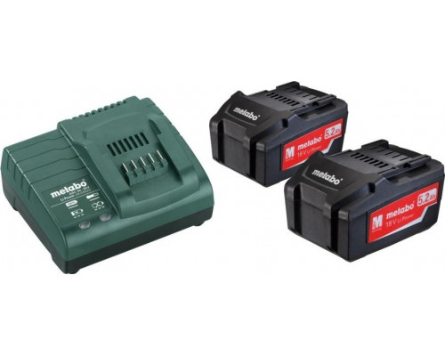 Набор аккумуляторов и зарядное устройство METABO 18V Basic-Set 5,2 2х5.2 Ач 685051000