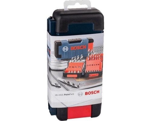 Набор сверл по металлу BOSCH HSS PointTeQ 18 шт ToughBox D1-10 2608577350