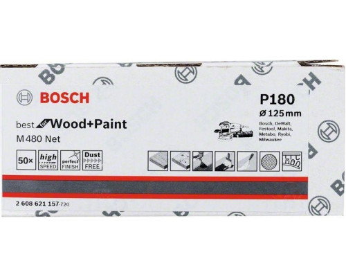 Круг шлифовальный на сетчатой основе BOSCH 125 мм G 180 Best for Wood+Paint PRO 2608621157