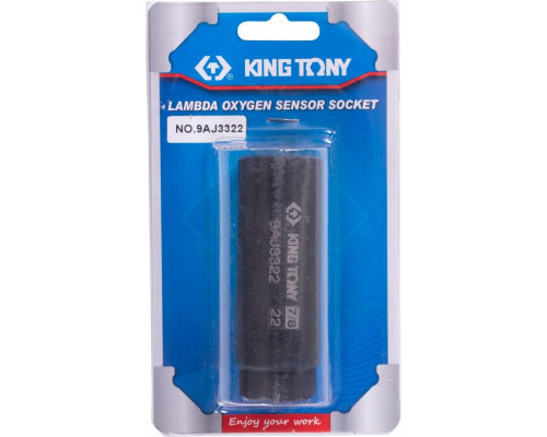 Головка для кислородных датчиков KING TONY 9AJ3322, 3/8", 22 мм, разрезная глубокая
