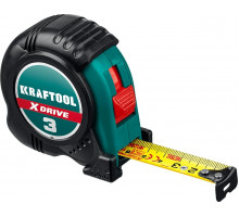 Рулетка KRAFTOOL X-Drive 3м/19мм с ударостойким обрезиненным корпусом 34122-03-19_z02