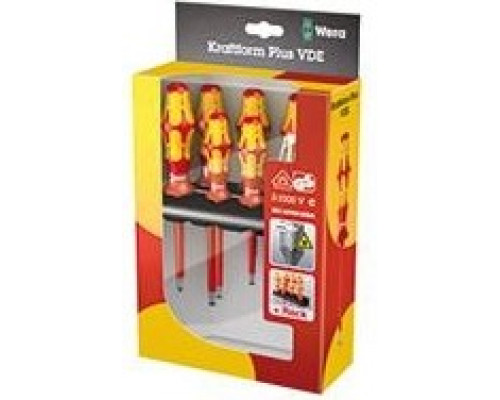 Набор отверток диэлектрических WERA Kraftform Plus 100 WE-006148 160I/165I/7 SATZ 7TLG. WE-006148