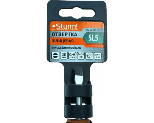 Отвертка шлицевая Sturm 1040-03-SL5-38 магнит. наконечник, 5х38мм