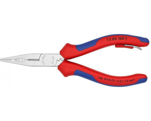 Плоскогубцы для монтажа проводов KNIPEX 1305160T, 160 мм, со страховочным креплением